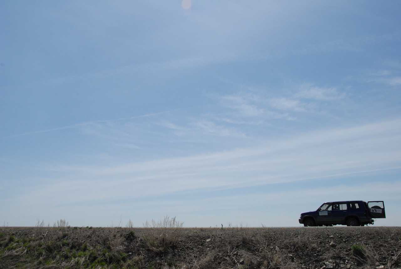 Road trip on the Kazakh Steppe, Kazakhstan